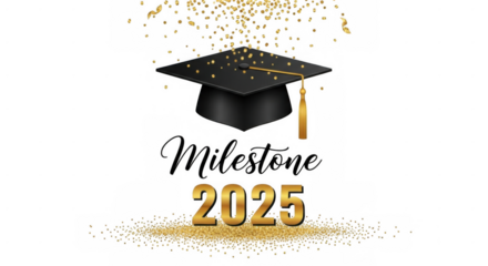 Announcing milestone 2025 graduation with elegance on a stylish black backdrop