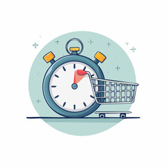Time Efficient Shopping Icon Graphic Design