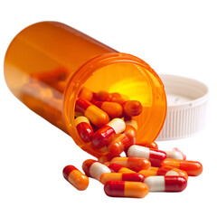 pills on white background