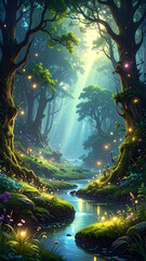 Enchanted forest pathway