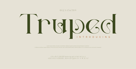 Truped Abstract Fashion font alphabet. Minimal modern urban fonts for logo, brand etc.
