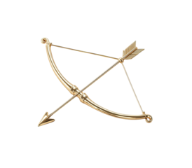 Gold bow and arrow