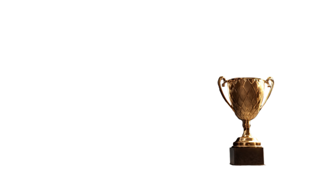 Gold trophy on a dark background