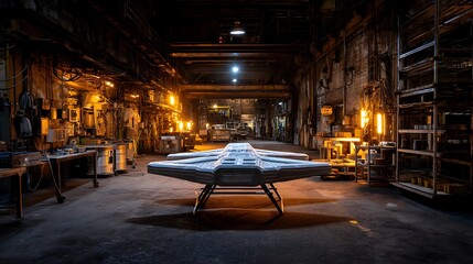Unveiling the Futuristic Design of the Advanced Aerial Drone in Industrial Setting