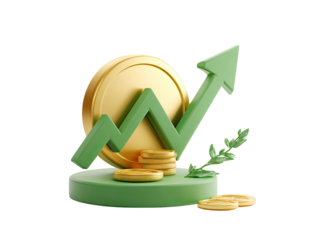 3D graphic of financial growth (4)