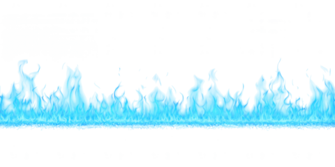 Seamless Fire Flames Border PNG – Realistic Horizontal Flame Line