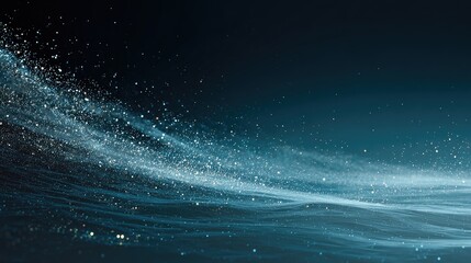Abstract digital artwork of swirling, glittering particles