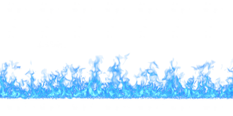 Seamless Fire Flames Border PNG – Realistic Horizontal Flame Line