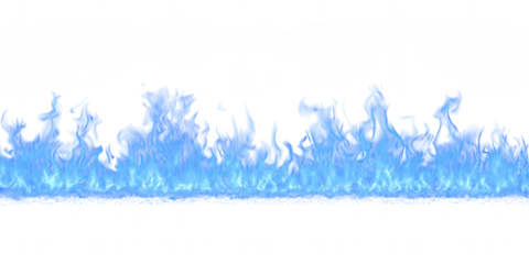 Seamless Fire Flames Border PNG – Realistic Horizontal Flame Line