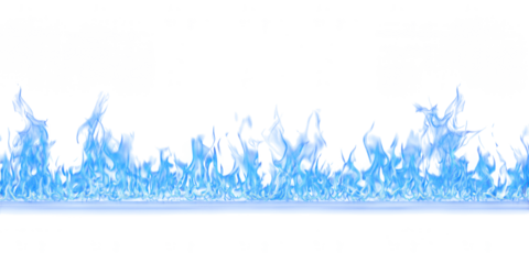 Seamless Fire Flames Border PNG – Realistic Horizontal Flame Line