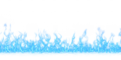 Seamless Fire Flames Border PNG – Realistic Horizontal Flame Line