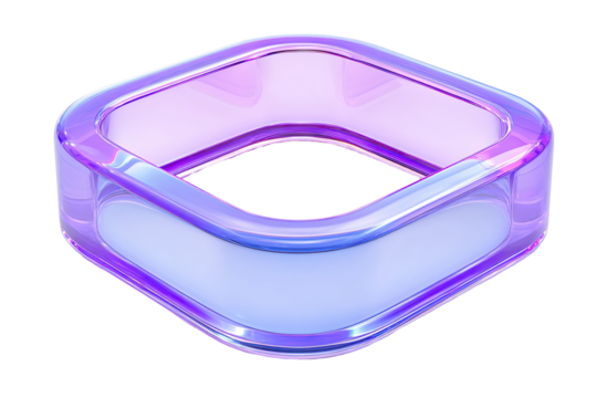 3D square with vibrant purple gradient