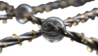 Abstract image of interconnected spheres and lines