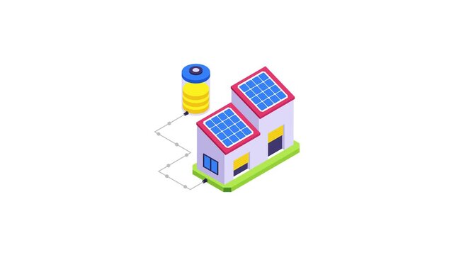 Home Sollar Isometric Animation.
