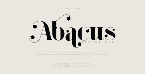 Abacus Elegant Font Uppercase Lowercase and Number. Classic Lettering Minimal Fashion Designs. Typography modern serif fonts regular decorative vintage concept. vector illustration
