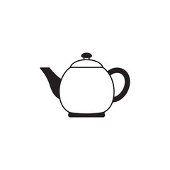 Elegant Teapot Illustration on White Background Kitchenware for Tea Time Simple Vector Design for Culinary and Hospitality Concepts Minimalist Graphic for Cafes and Restaurants Black and White Image