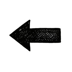 Fototapeta premium Hand Drawn Black Arrow Pointing Left on White Background direction isolated on a transparent background