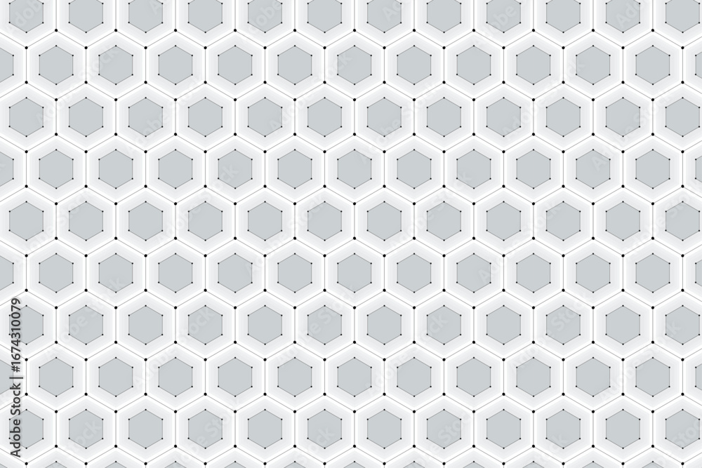 Poster white geometric 3d seamless background | abstract hexagonal cell mesh pattern luxury design for busi