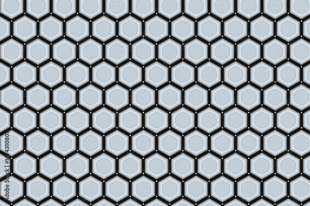 Poster seamless hexagonal pattern | abstract white hexagonal pattern | luxury white pattern geometric mesh 