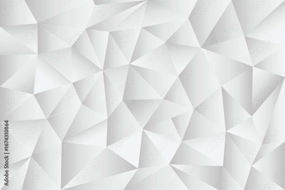 Poster abstract white, silver geometric triangle 3d background vector illustration | abstract geometric bac