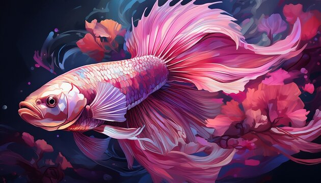 graceful pink betta fish stunning aquatic beauty