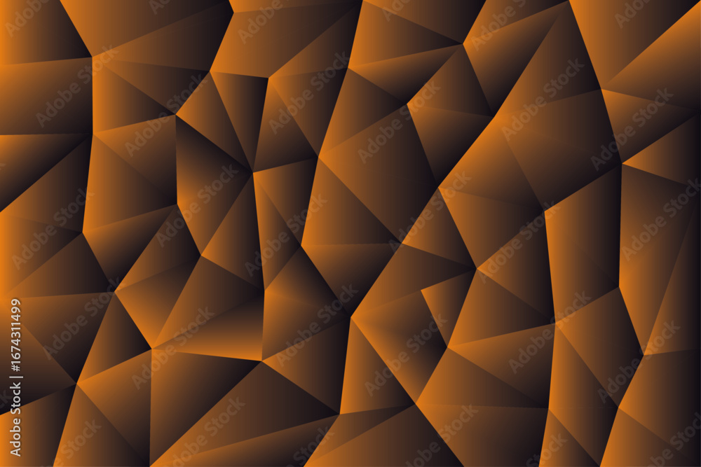 Poster abstract golden geometric triangle 3d background vector illustration | abstract geometric background