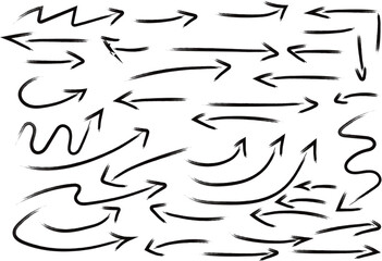 Dynamic hand-drawn arrow collection guiding direction and progress in various styles