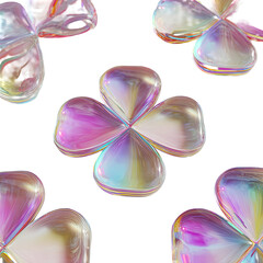 Abstract iridescent clover pattern