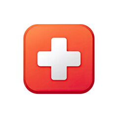 Obraz premium Red square button with white plus sign. Simple icon