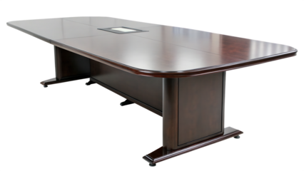 Office conference table cut out isolated on white background PNG. AI GENERATED.
