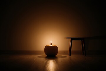Illuminated Pumpkin Still Life