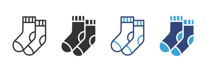 Wool Socks icon set in outline and flat style for Cold Weather, vector illustration. © Habiba Anika
