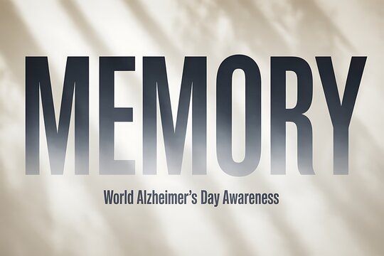 Emphasize memory loss awareness with impactful text and soft lighting for Alzheimer's campaigns