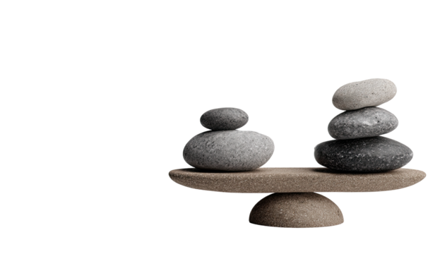 Balanced stones on a seesaw (2)