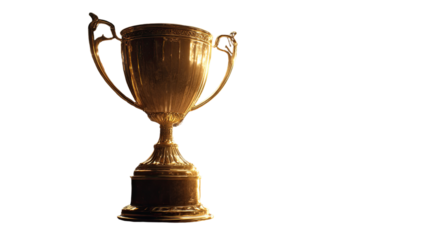 Gold trophy, isolated on black background