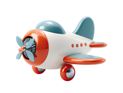 Cartoon airplane, stylized, toy