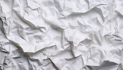 Fototapeta premium white crumpled paper background texture wrinkled creased paper white abstract stock photo