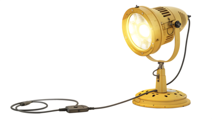Bright yellow spotlight scene light effects glow PNG. AI GENERATED.
