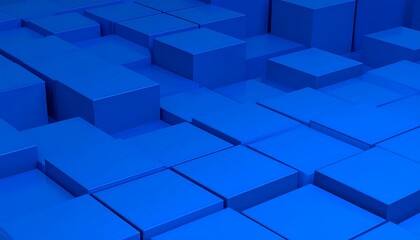 Fototapeta premium Abstract blue geometric pattern of interlocking cubes