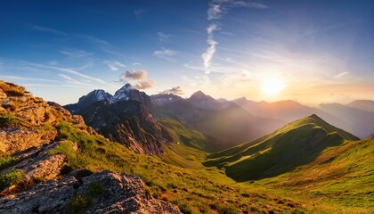 Fototapeta premium morning scenery on high mountains 8