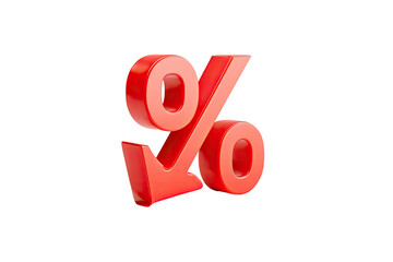 Red 3D Percentage Symbol