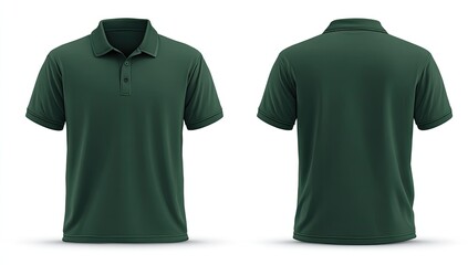 Dark green polo shirt, front and back views (2)