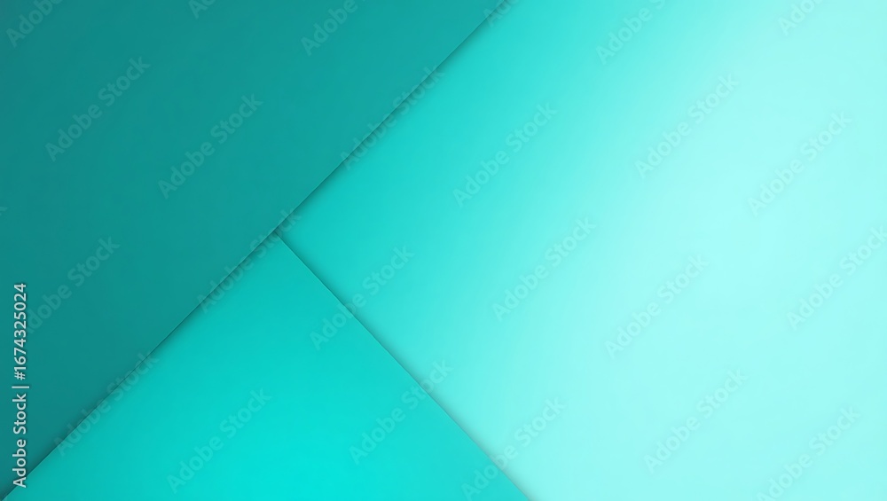 Poster abstract geometric background with overlapping teal shapes. a modern minimalist design with layered 
