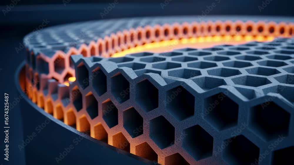 Aufkleber highresolution image of the segmented insulating lining within a moltensalt energy tank emphasizing 