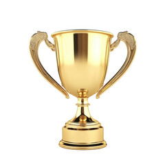Gold trophy. Isolated. Award. Winner cup. 3d illustration. [Transparent Background PNG].