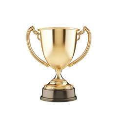 Gold trophy. Isolated. Award. Winner cup. 3d illustration. [Transparent Background PNG].