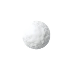 Obraz premium A flawless snowball glistens on a serene white background capturing the essence of winter wonder and purity, isolated