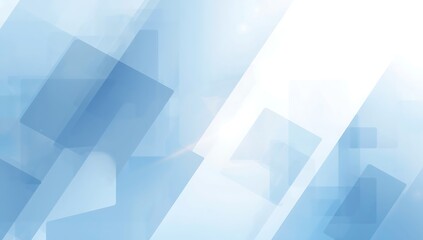 Abstract blue geometric background. A modern minimalist design with overlapping transparent rectangles. A clean and professional concept for corporate and technology presentations. Generative Ai.