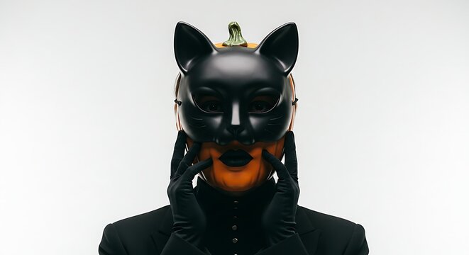 Woman with pink hair and headset playing video game on computer in dark room with neon lights