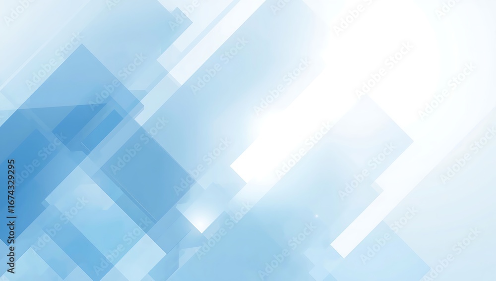 Poster abstract blue geometric background. a modern minimalist design with overlapping transparent rectangl